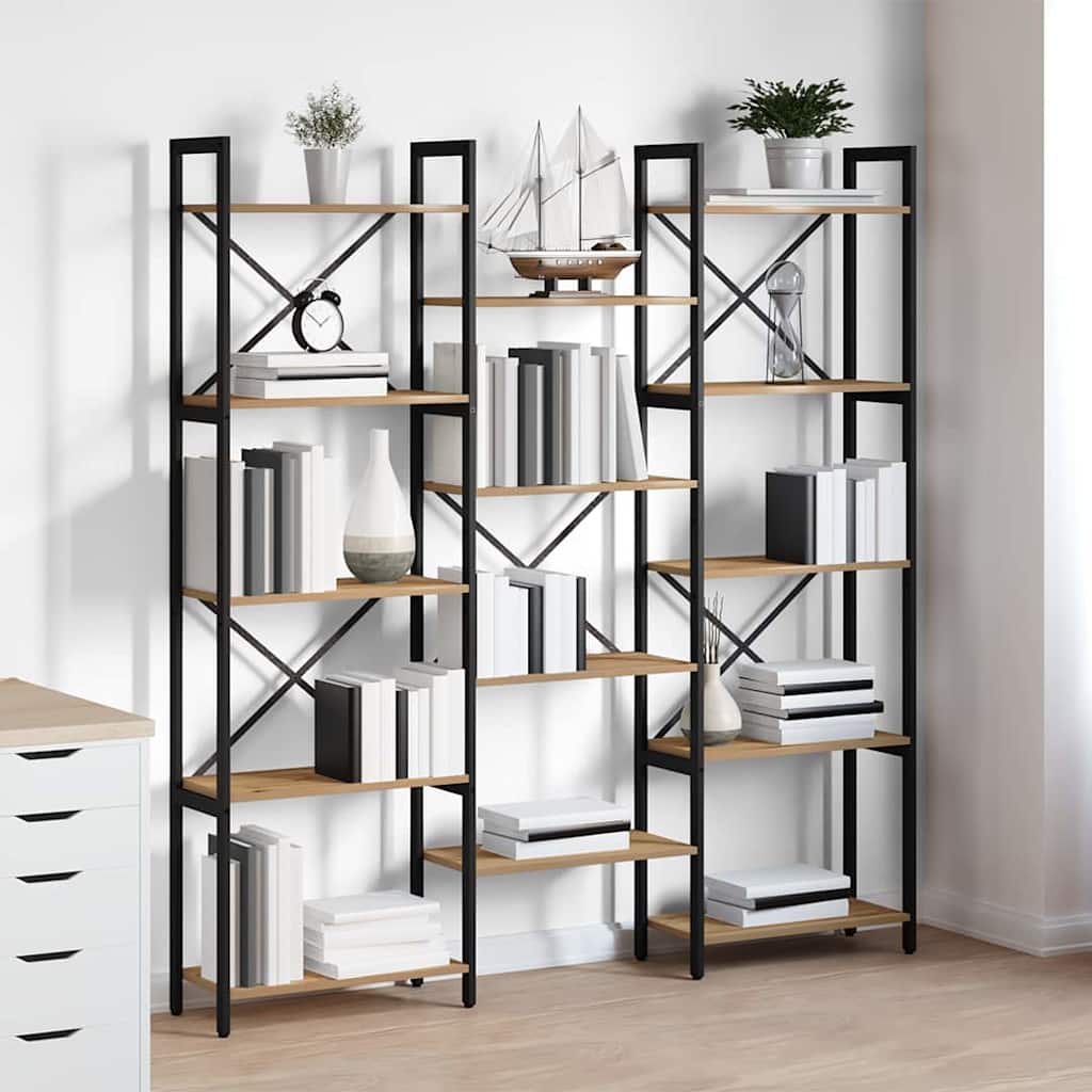 Regal Eiche handwerklich 156 x 25 x 167.5 cm Holzwerkstoff
