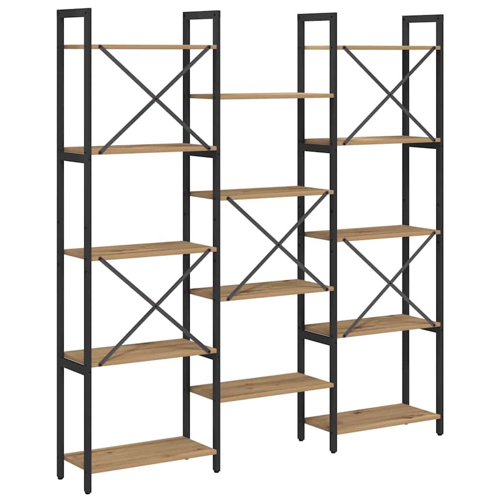 Regal Eiche handwerklich 156 x 25 x 167.5 cm Holzwerkstoff