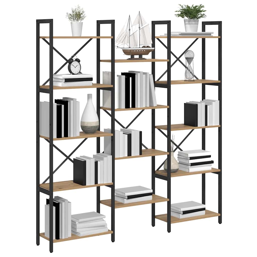 Regal Eiche handwerklich 156 x 25 x 167.5 cm Holzwerkstoff