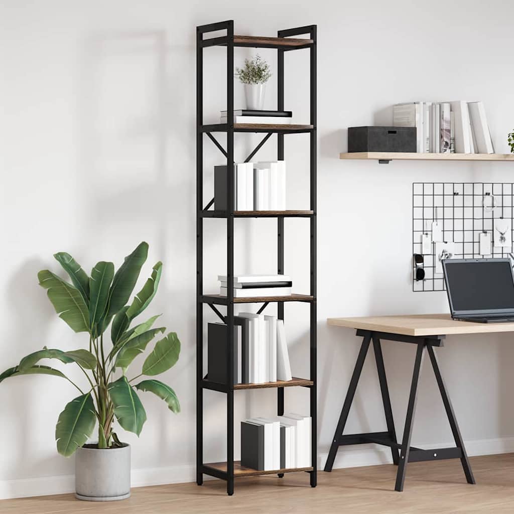 Bücherregal Räuchereiche 40 x 30 x 188 cm Holzwerkstoff