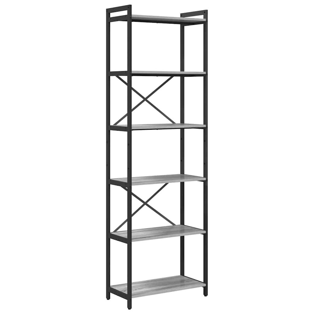 Bücherregal Grau Sonoma 60 x 30 x 188 cm Holzwerkstoff