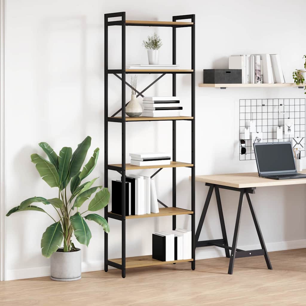 Bücherregal Eiche handwerklich 60 x 30 x 188 cm Holzwerkstoff