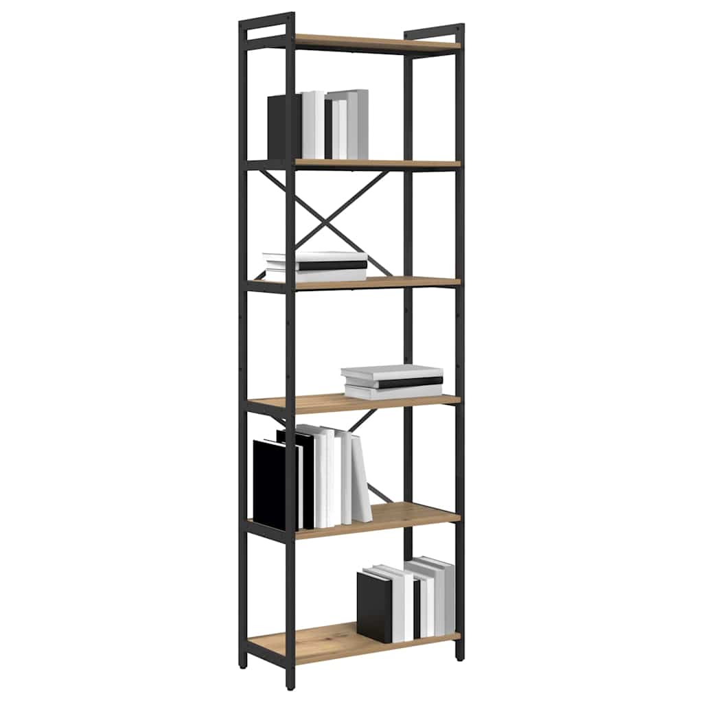 Bücherregal Eiche handwerklich 60 x 30 x 188 cm Holzwerkstoff
