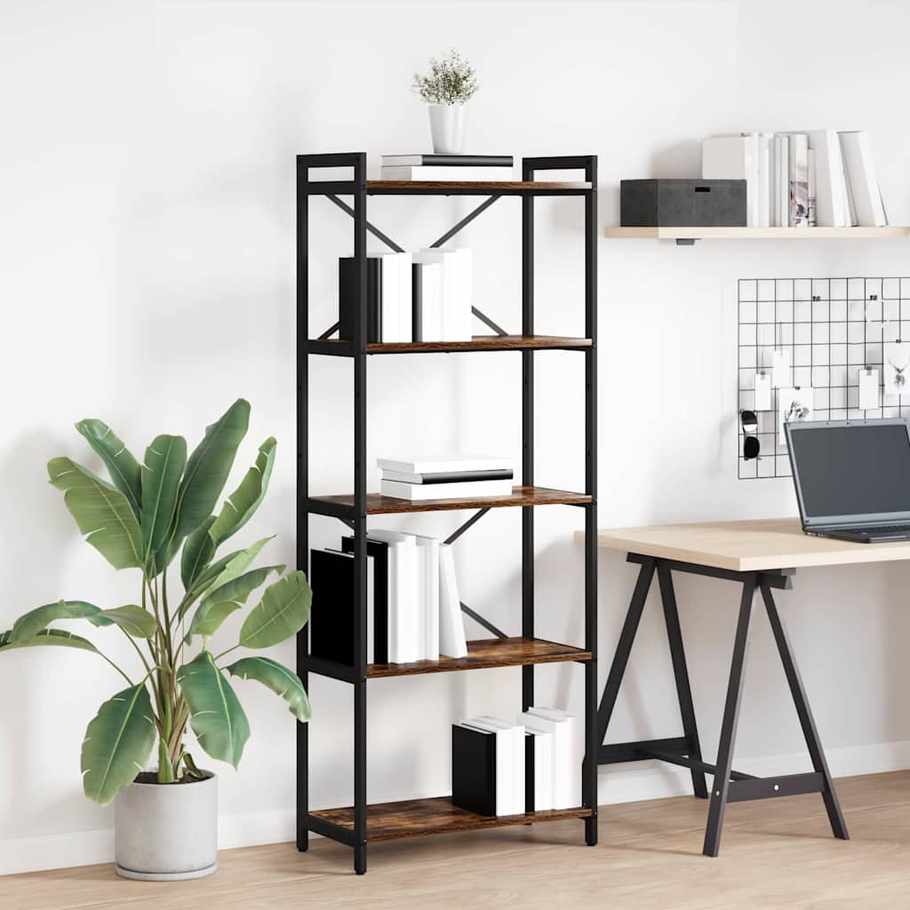Bücherregal Räuchereiche 60 x 30 x 153 cm Holzwerkstoff