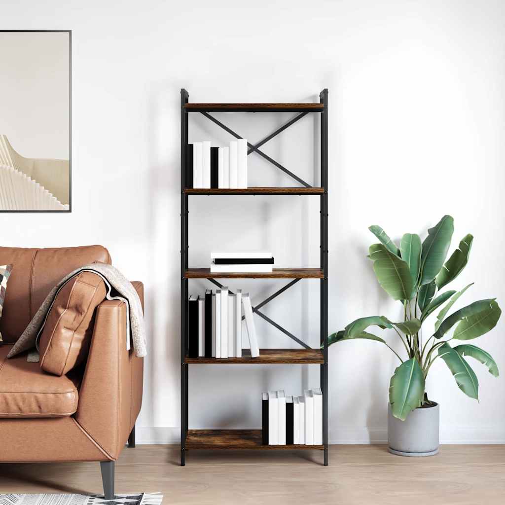Bücherregal Räuchereiche 60 x 30 x 153 cm Holzwerkstoff