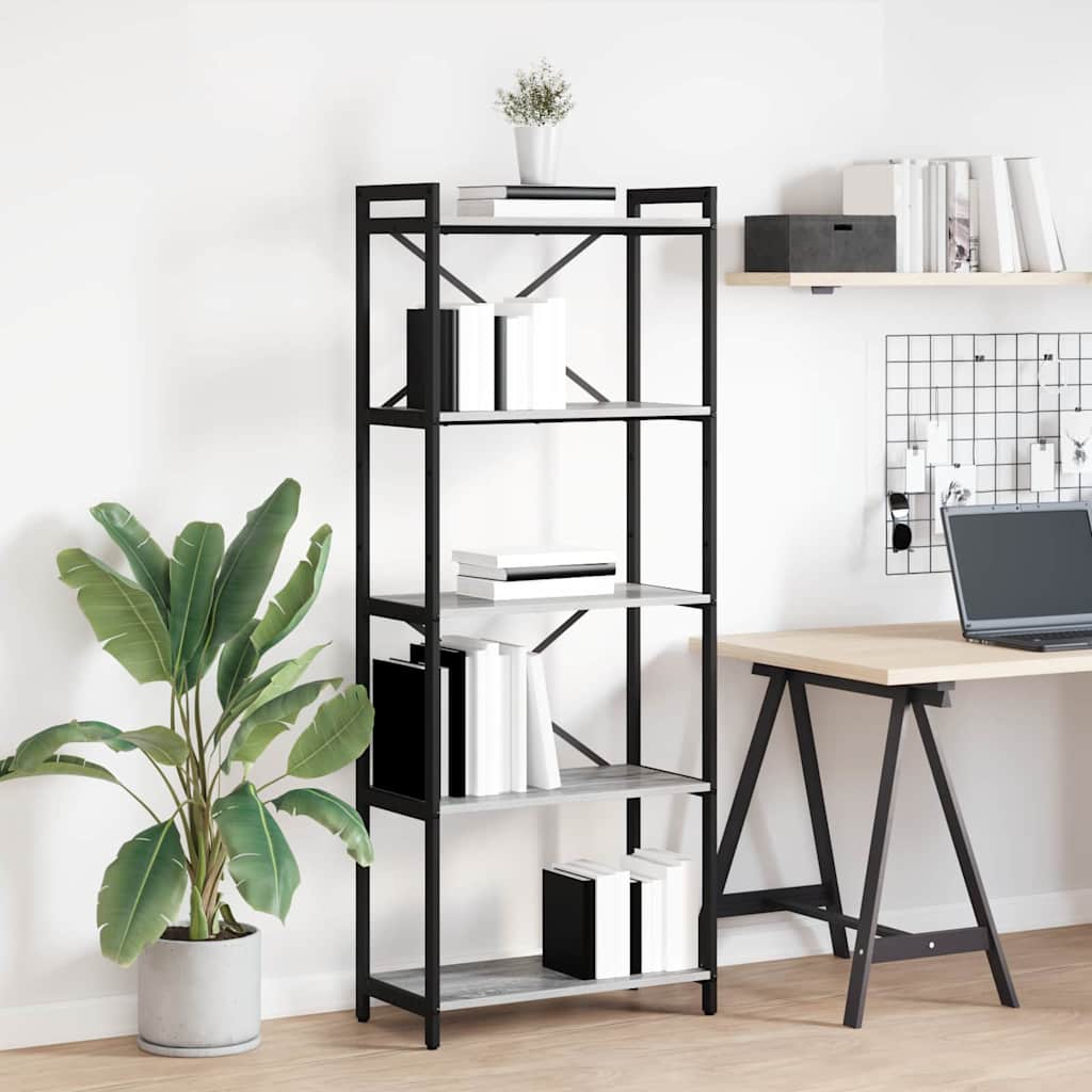 Bücherregal Grau Sonoma 60 x 30 x 153 cm Holzwerkstoff