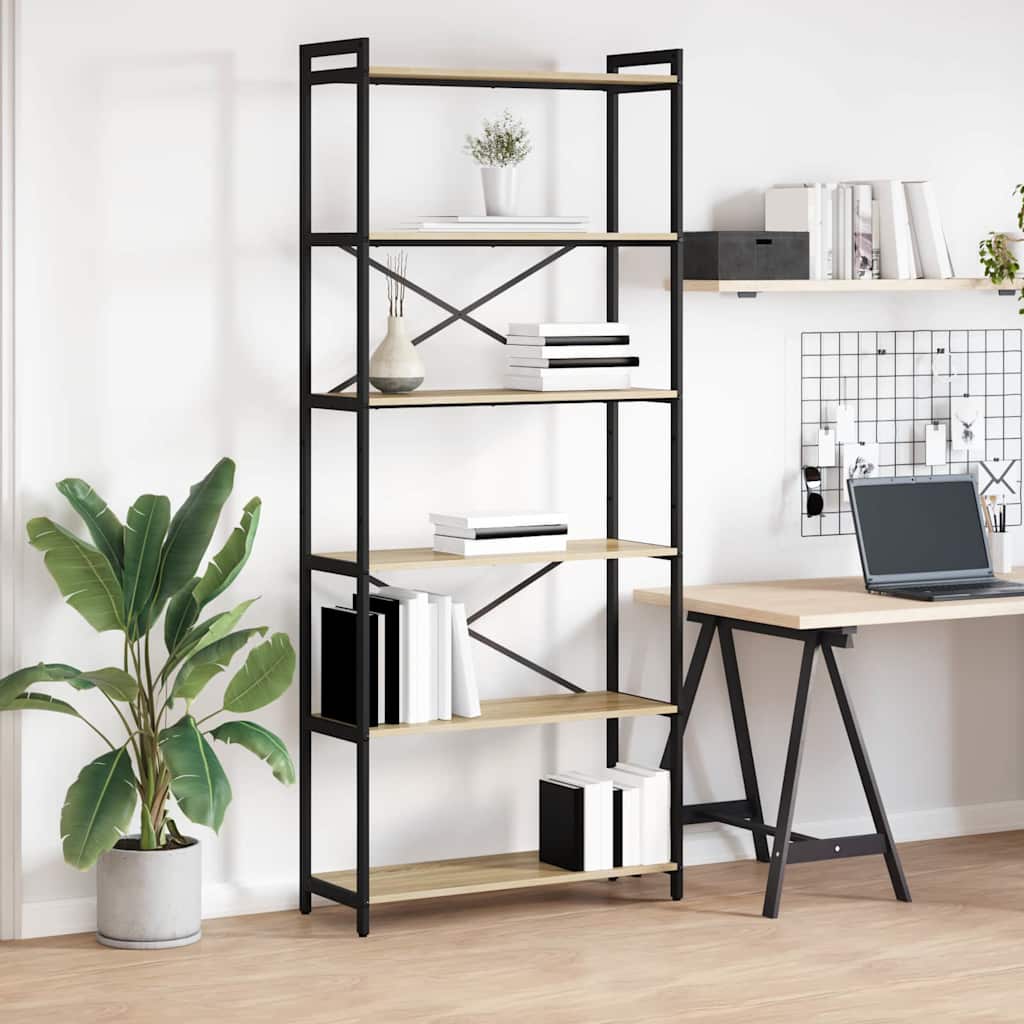 Bücherregal Sonoma Eiche 80 x 30 x 188 cm Holzwerkstoff