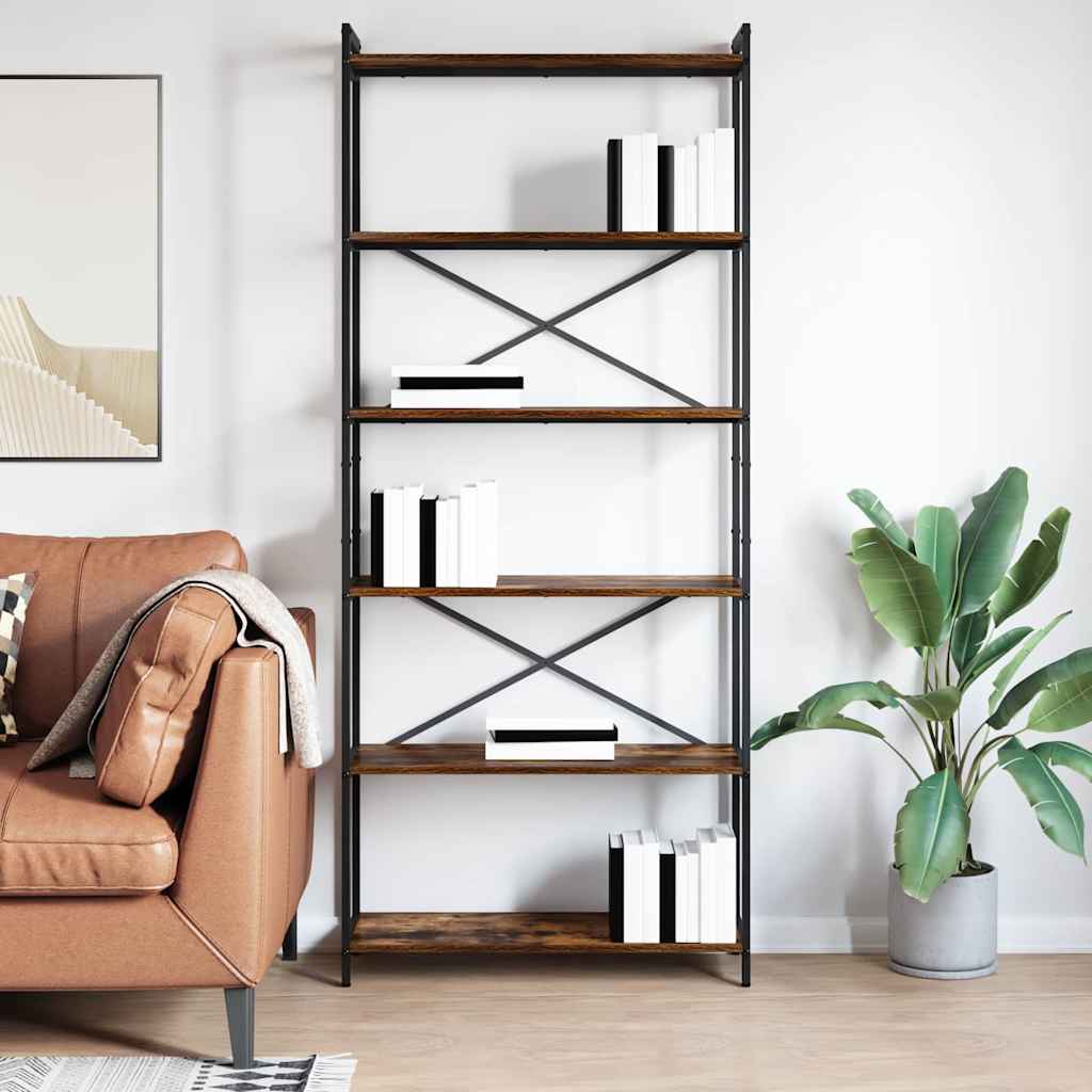 Bücherregal Räuchereiche 80 x 30 x 188 cm Holzwerkstoff