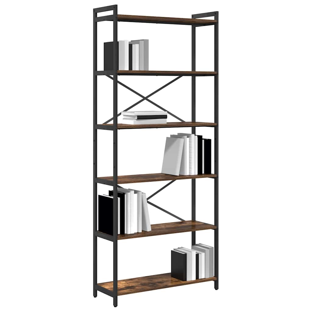Bücherregal Räuchereiche 80 x 30 x 188 cm Holzwerkstoff