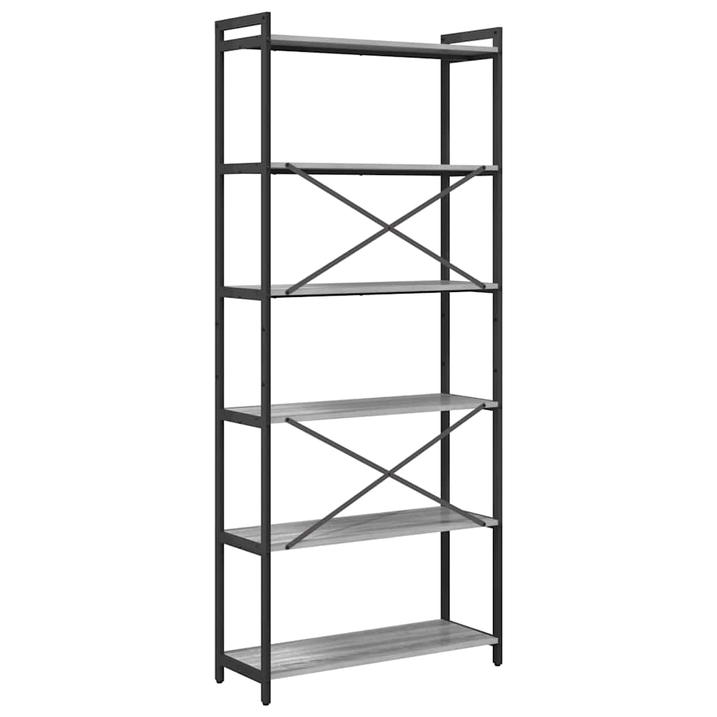Bücherregal Grau Sonoma 80 x 30 x 188 cm Holzwerkstoff