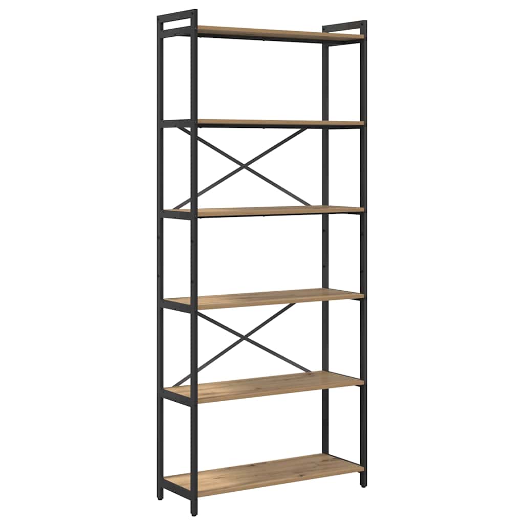 Bücherregal Eiche handwerklich 80 x 30 x 188 cm Holzwerkstoff