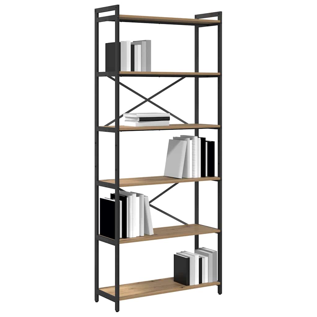 Bücherregal Eiche handwerklich 80 x 30 x 188 cm Holzwerkstoff