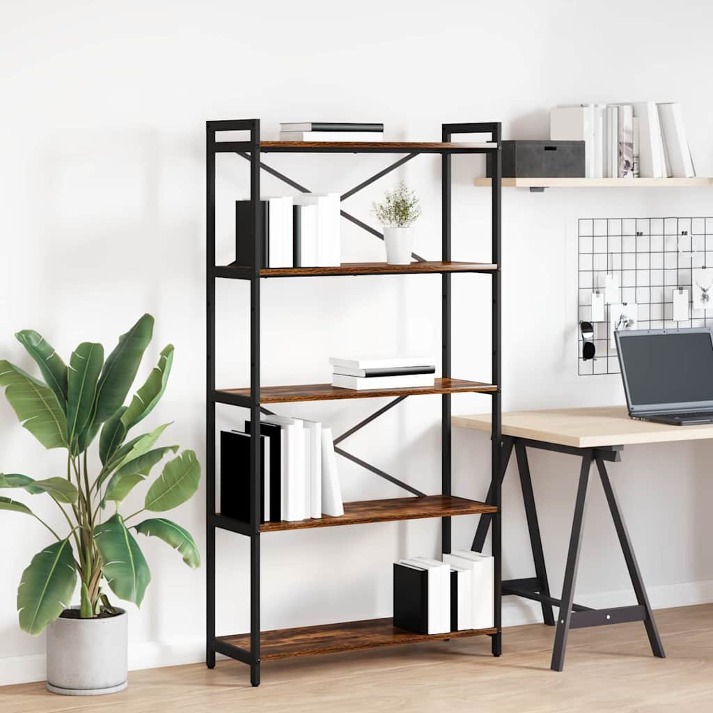 Bücherregal Räuchereiche 80 x 30 x 153 cm Holzwerkstoff