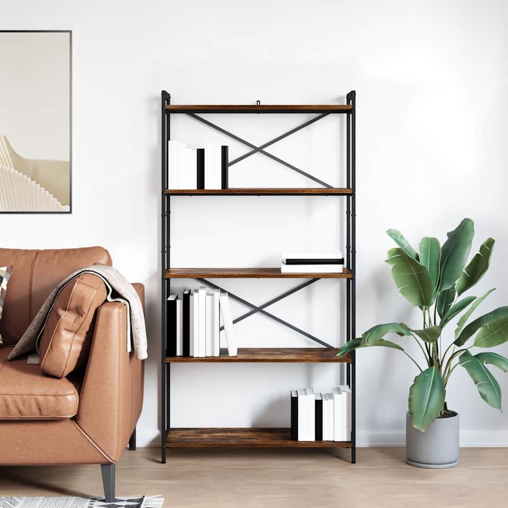 Bücherregal Räuchereiche 80 x 30 x 153 cm Holzwerkstoff