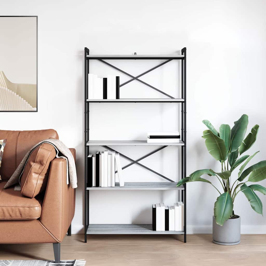 Bücherregal Grau Sonoma 80 x 30 x 153 cm Holzwerkstoff