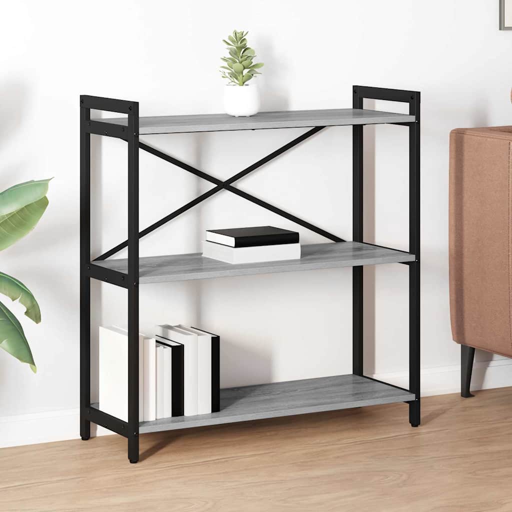 Bücherregal Grau Sonoma 80 x 30 x 83 cm Holzwerkstoff