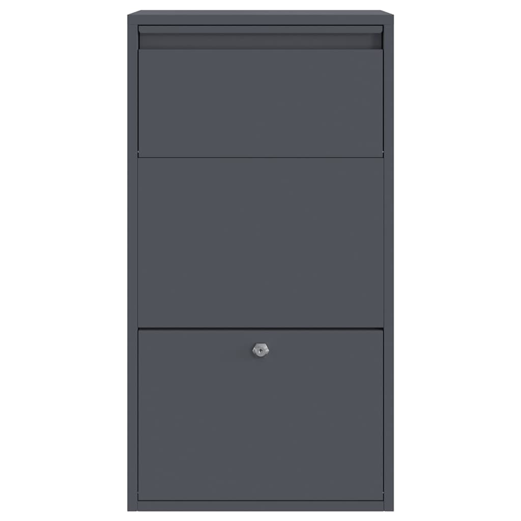 Paketdrop-Box mit Speicher Anthrazit 44 x 22 x 82 cm Stahl