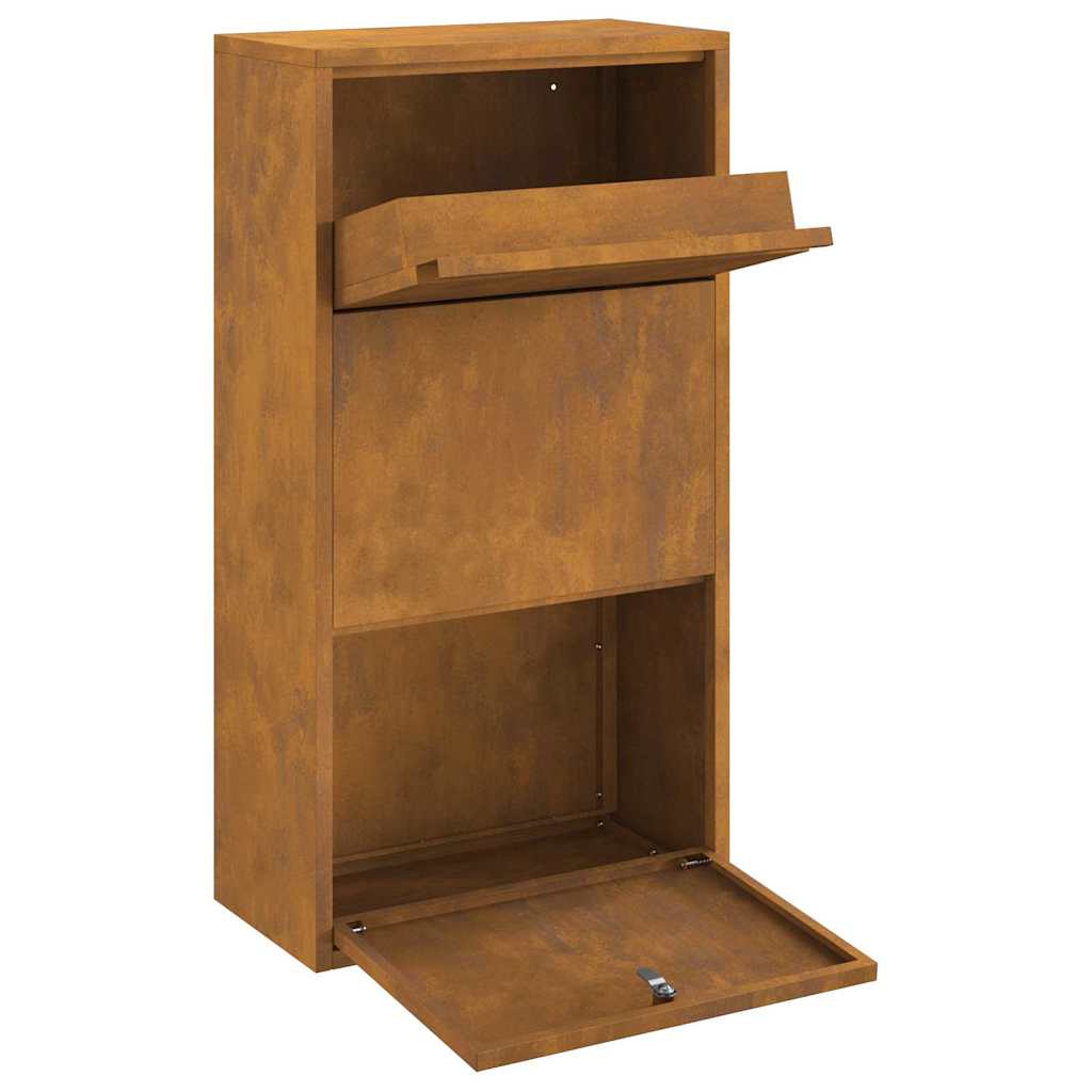 Paketdrop-Box mit Speicher mit Tür Braun 44 x 22 x 82 cm Stahl