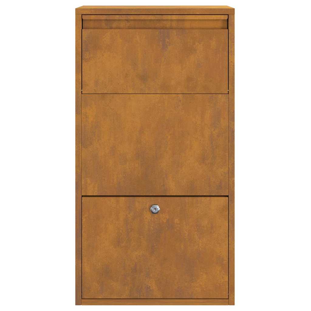 Paketdrop-Box mit Speicher mit Tür Braun 44 x 22 x 82 cm Stahl