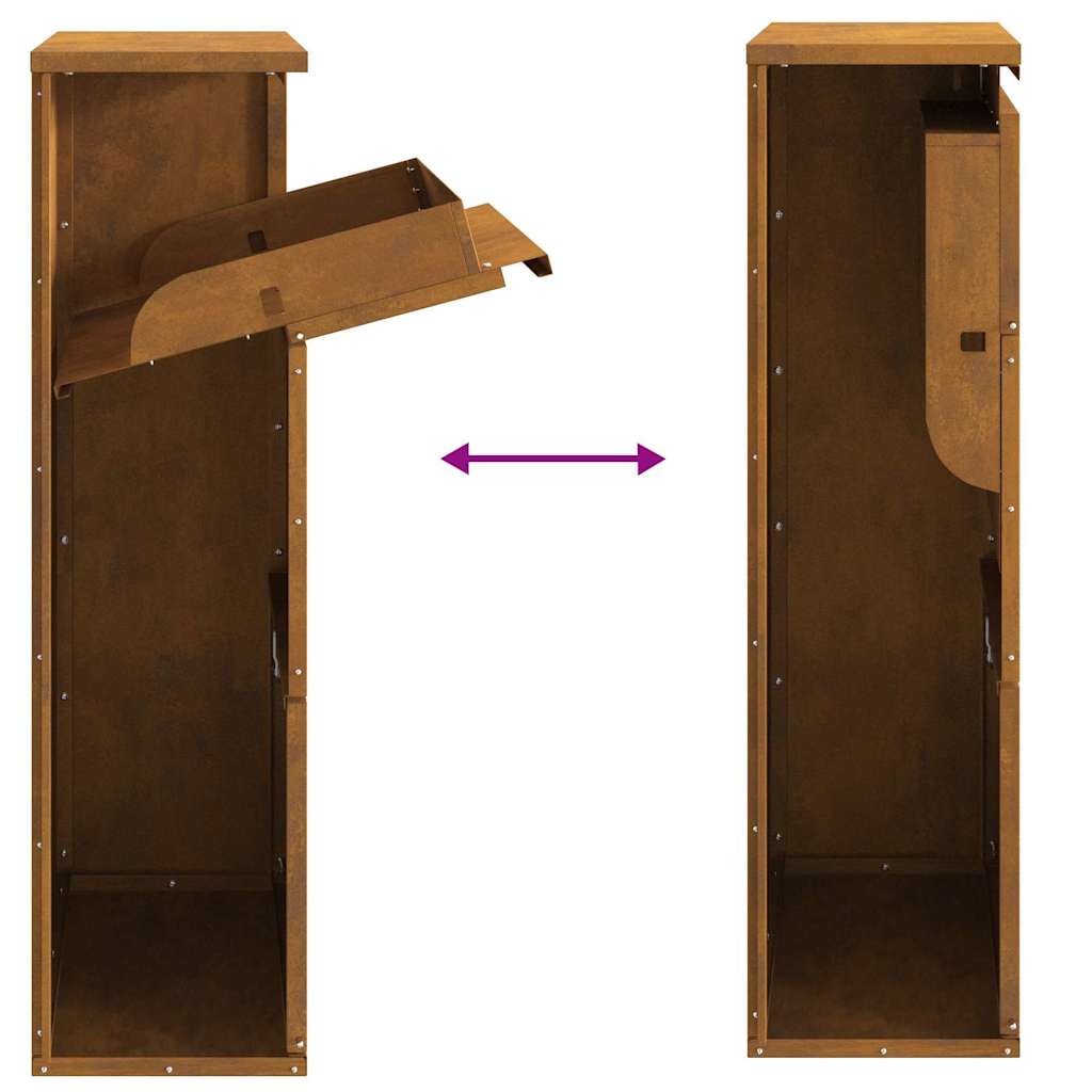 Paketdrop-Box mit Speicher mit Tür Braun 44 x 22 x 82 cm Stahl