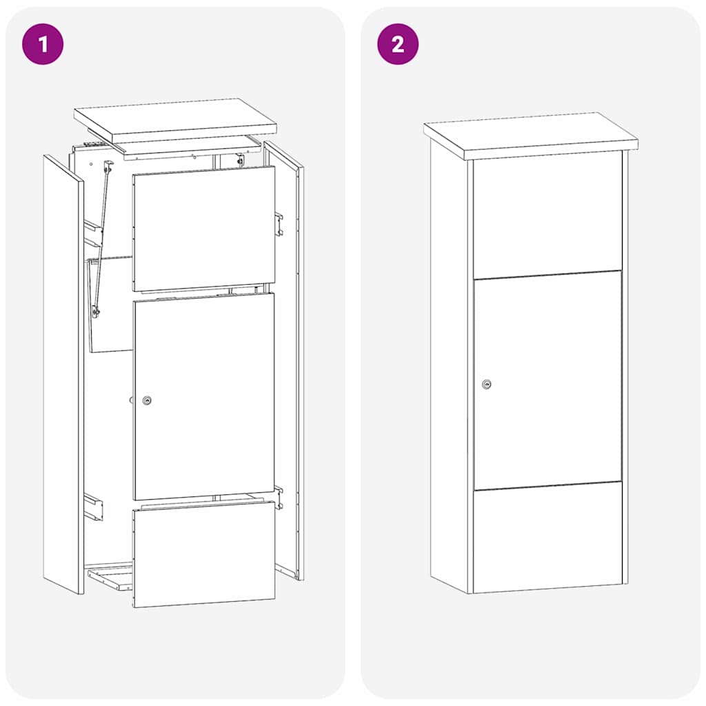 Paketdrop-Box Schwarz 44,5 x 29 x 110,5 cm Stahl