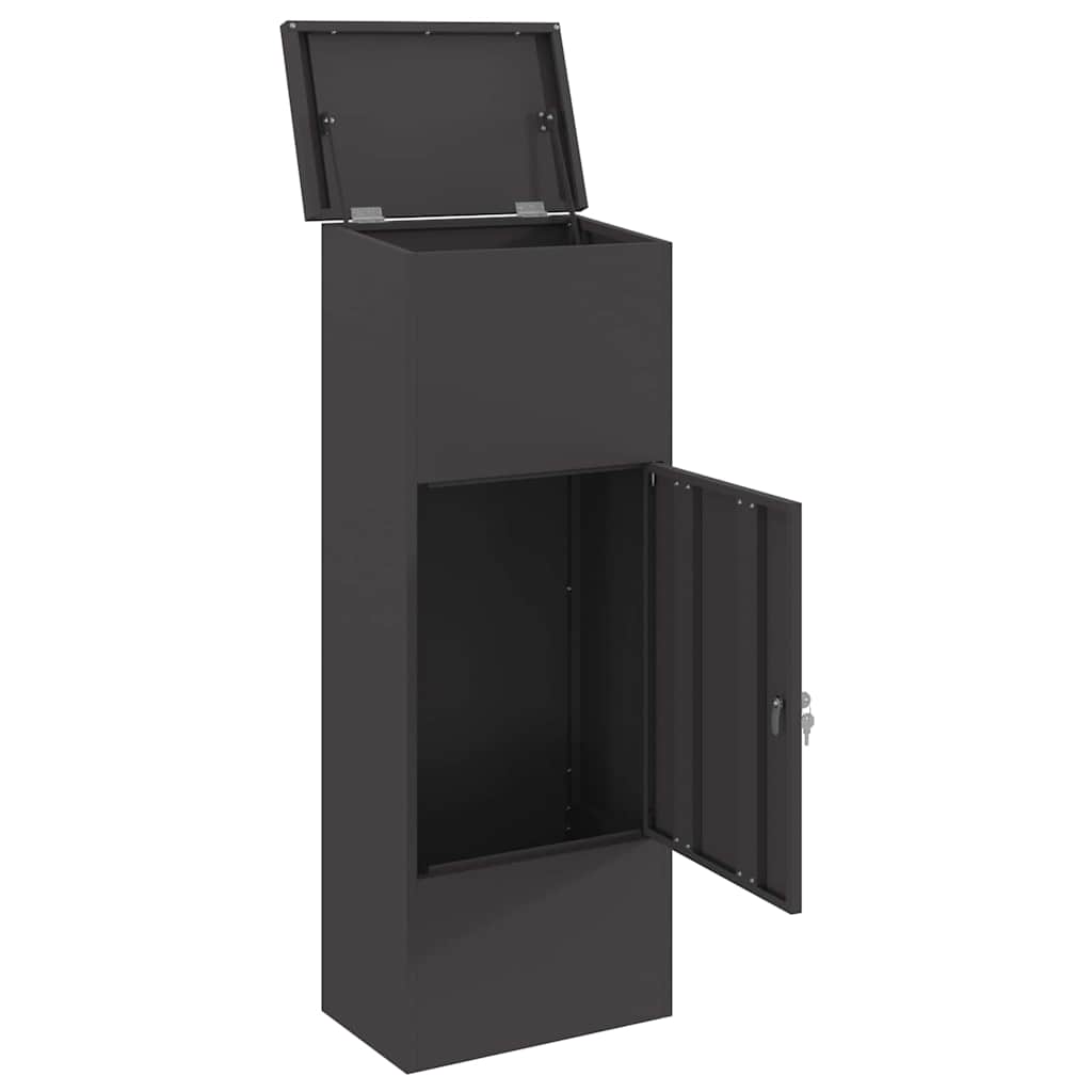 Paketdrop-Box Schwarz 44,5 x 29 x 110,5 cm Stahl