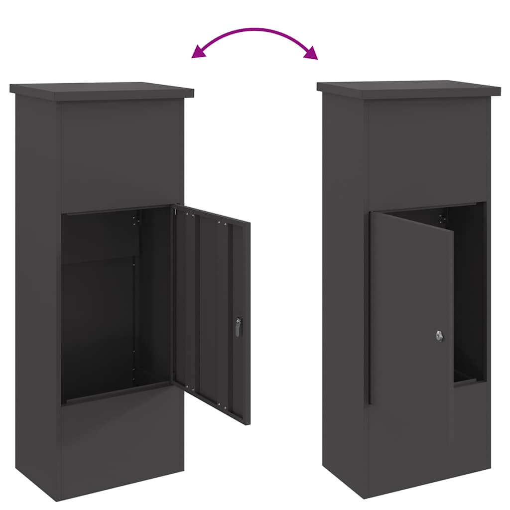 Paketdrop-Box Schwarz 44,5 x 29 x 110,5 cm Stahl
