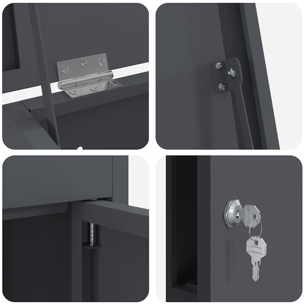 Paketdrop-Box Anthrazit 44,5 x 29 x 110,5 cm Stahl