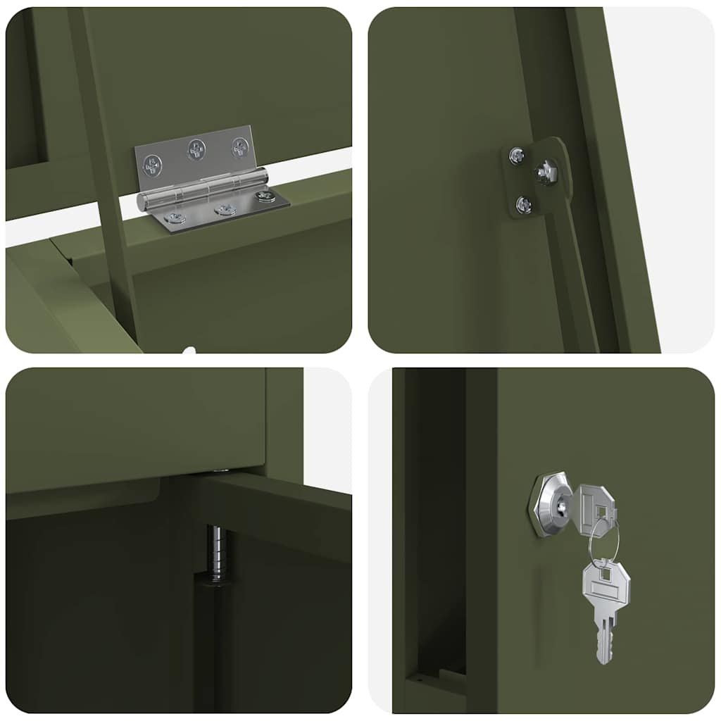 Paketdrop-Box Olivgrün 44,5 x 29 x 110,5 cm Stahl
