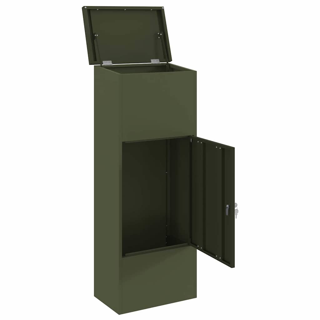 Paketdrop-Box Olivgrün 44,5 x 29 x 110,5 cm Stahl
