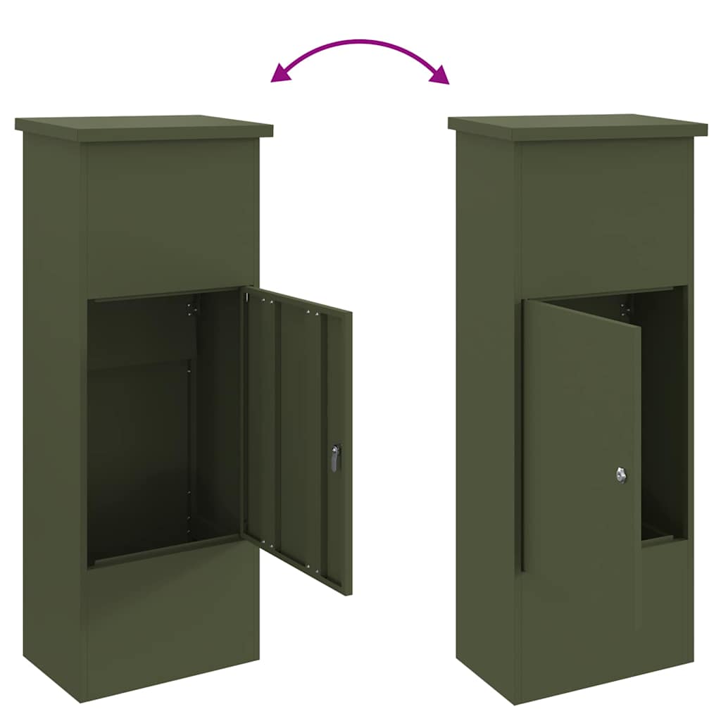 Paketdrop-Box Olivgrün 44,5 x 29 x 110,5 cm Stahl