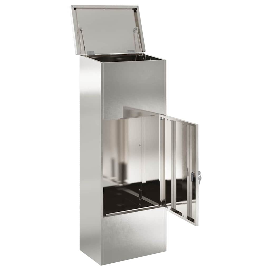 Paketdrop-Box Schwarz 44,5 x 29 x 110,5 cm Edelstahl