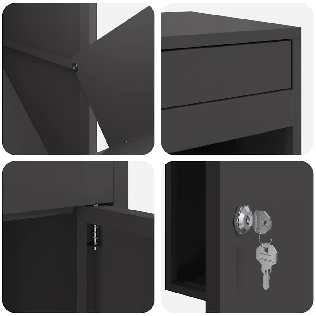Paketdrop-Box Schwarz 41 x 38 x 103 cm Stahl