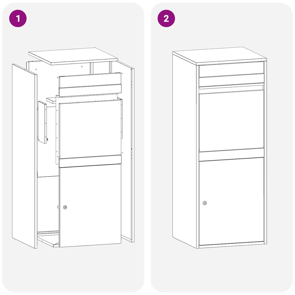 Paketdrop-Box Schwarz 41 x 38 x 103 cm Stahl