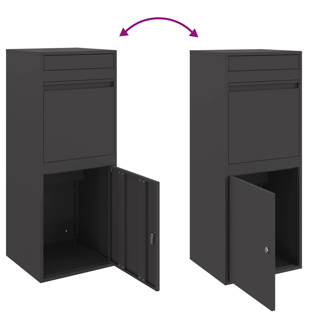 Paketdrop-Box Schwarz 41 x 38 x 103 cm Stahl
