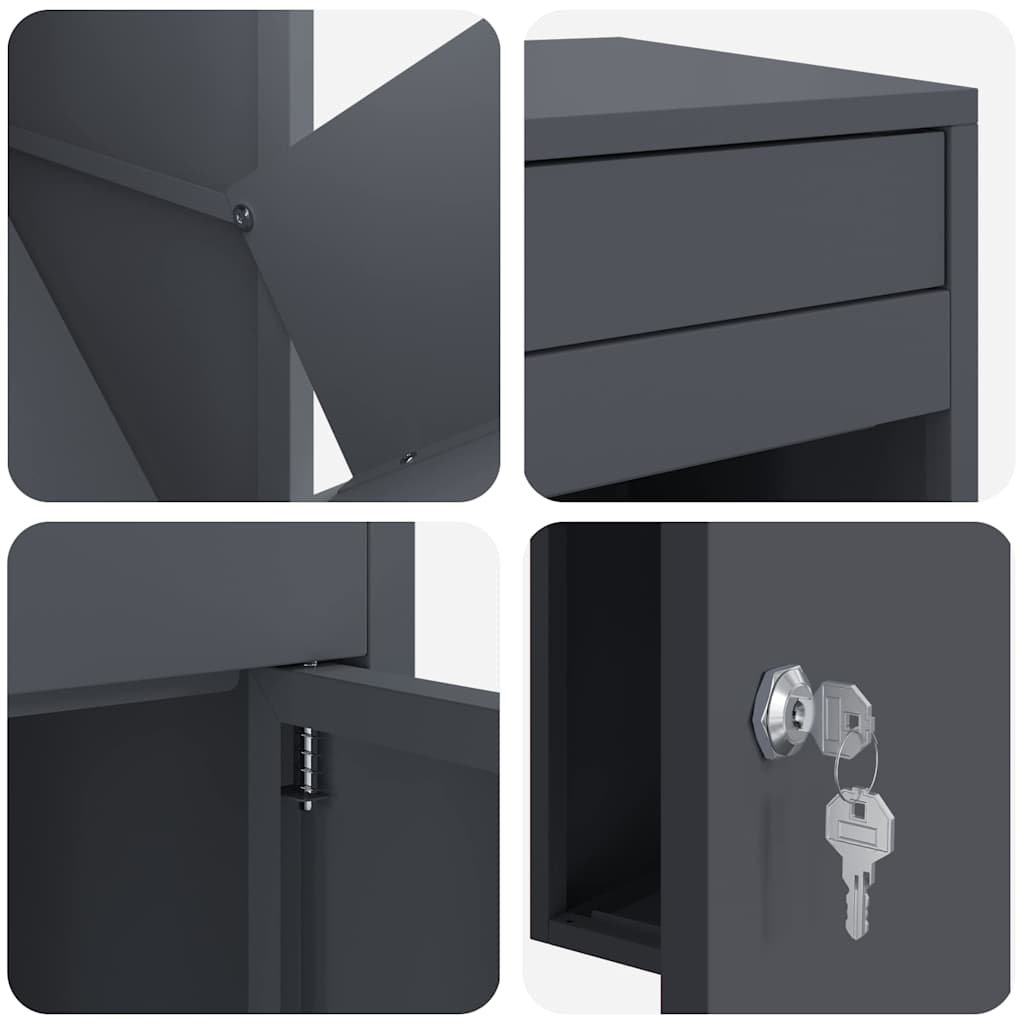Paketdrop-Box Anthrazit 41 x 38 x 103 cm Stahl