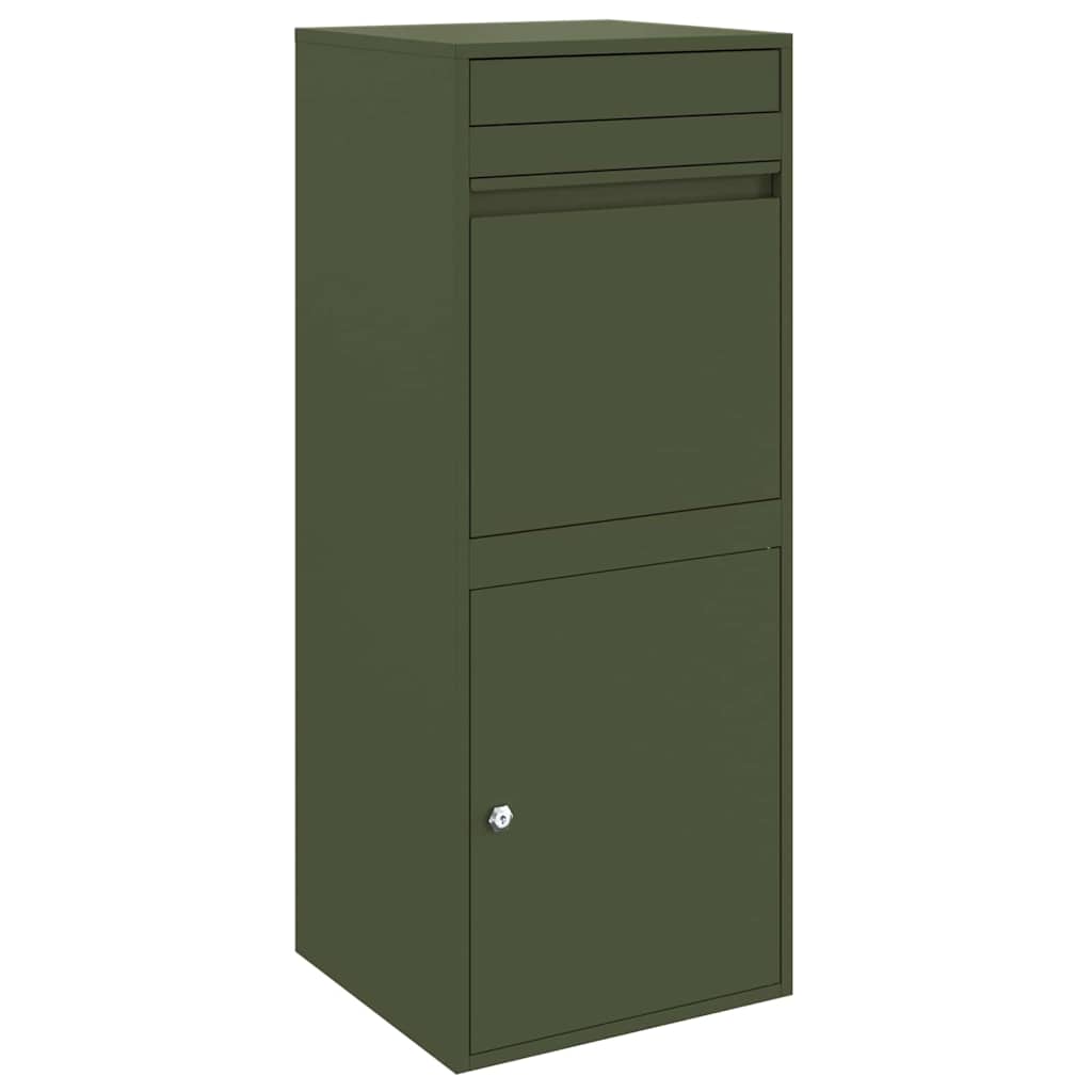 Paketdrop-Box Olivgrün 41 x 38 x 103 cm Stahl