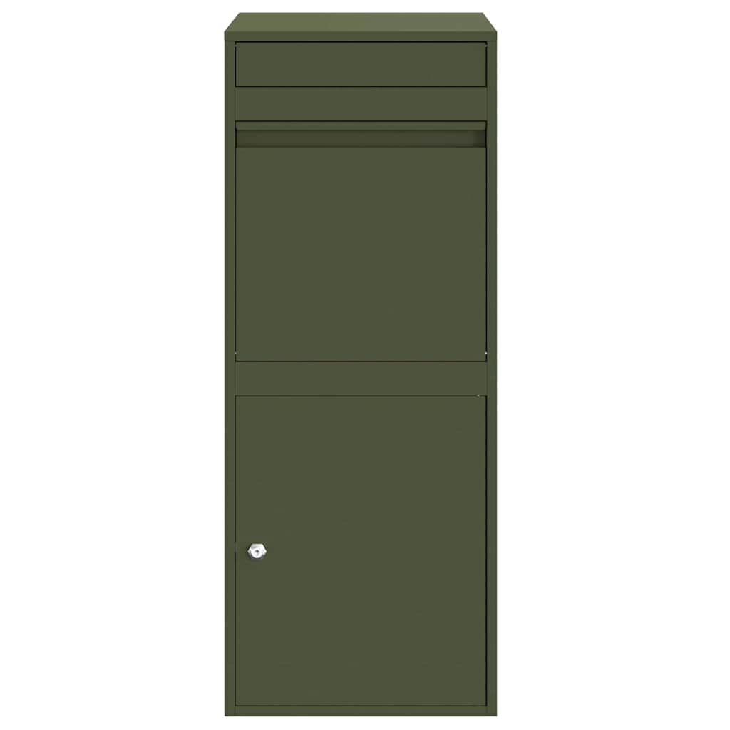 Paketdrop-Box Olivgrün 41 x 38 x 103 cm Stahl