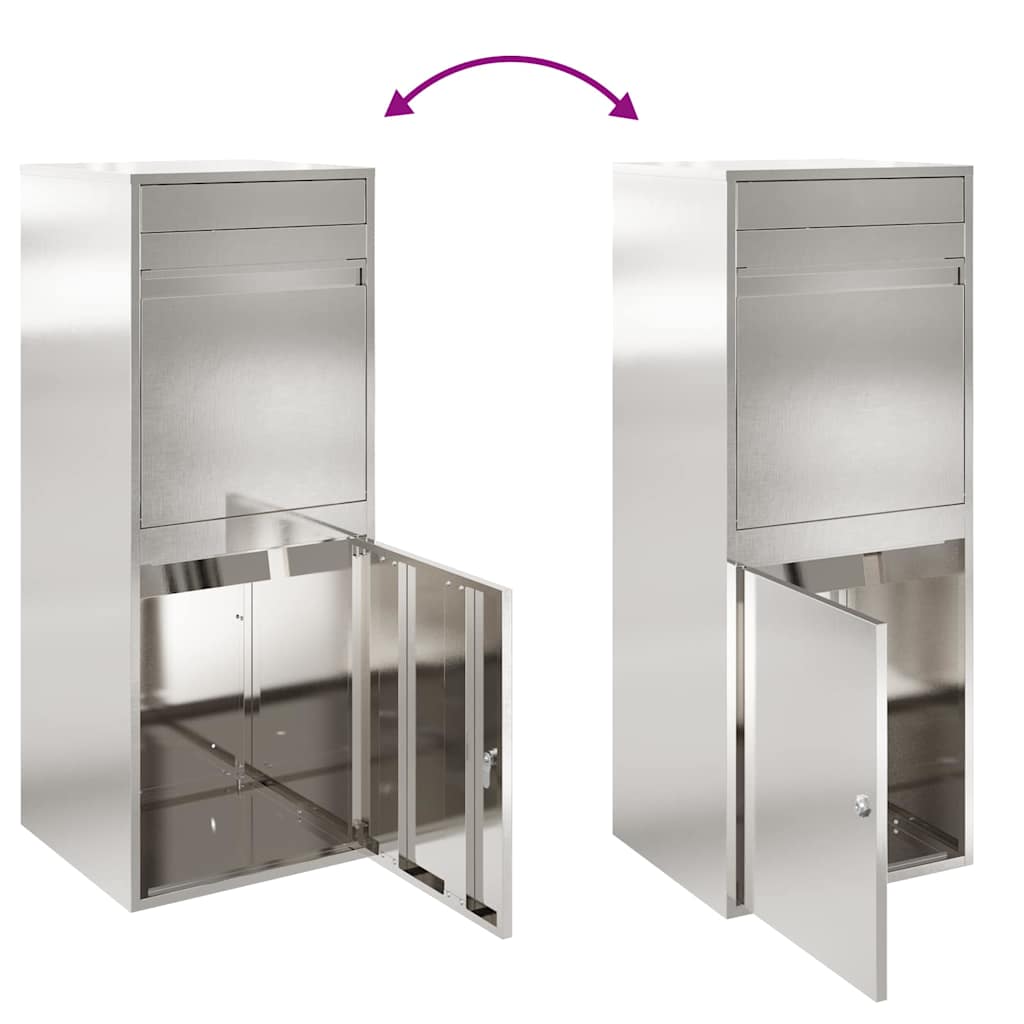 Paketdrop-Box Schwarz 41 x 38 x 103 cm Edelstahl