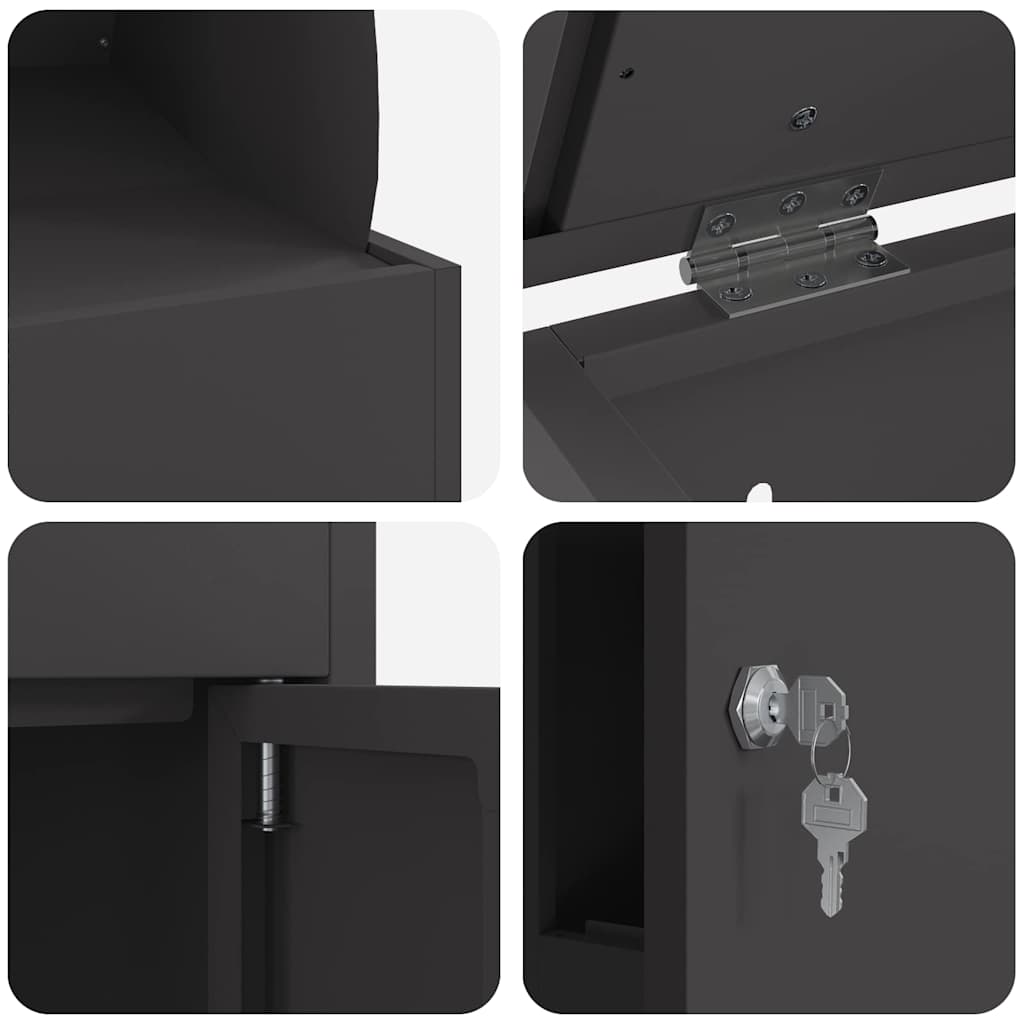 Paketdrop-Box Schwarz 44 x 35 x 59 cm Stahl