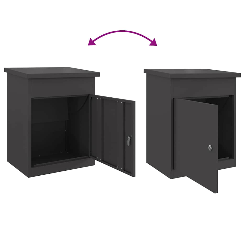 Paketdrop-Box Schwarz 44 x 35 x 59 cm Stahl