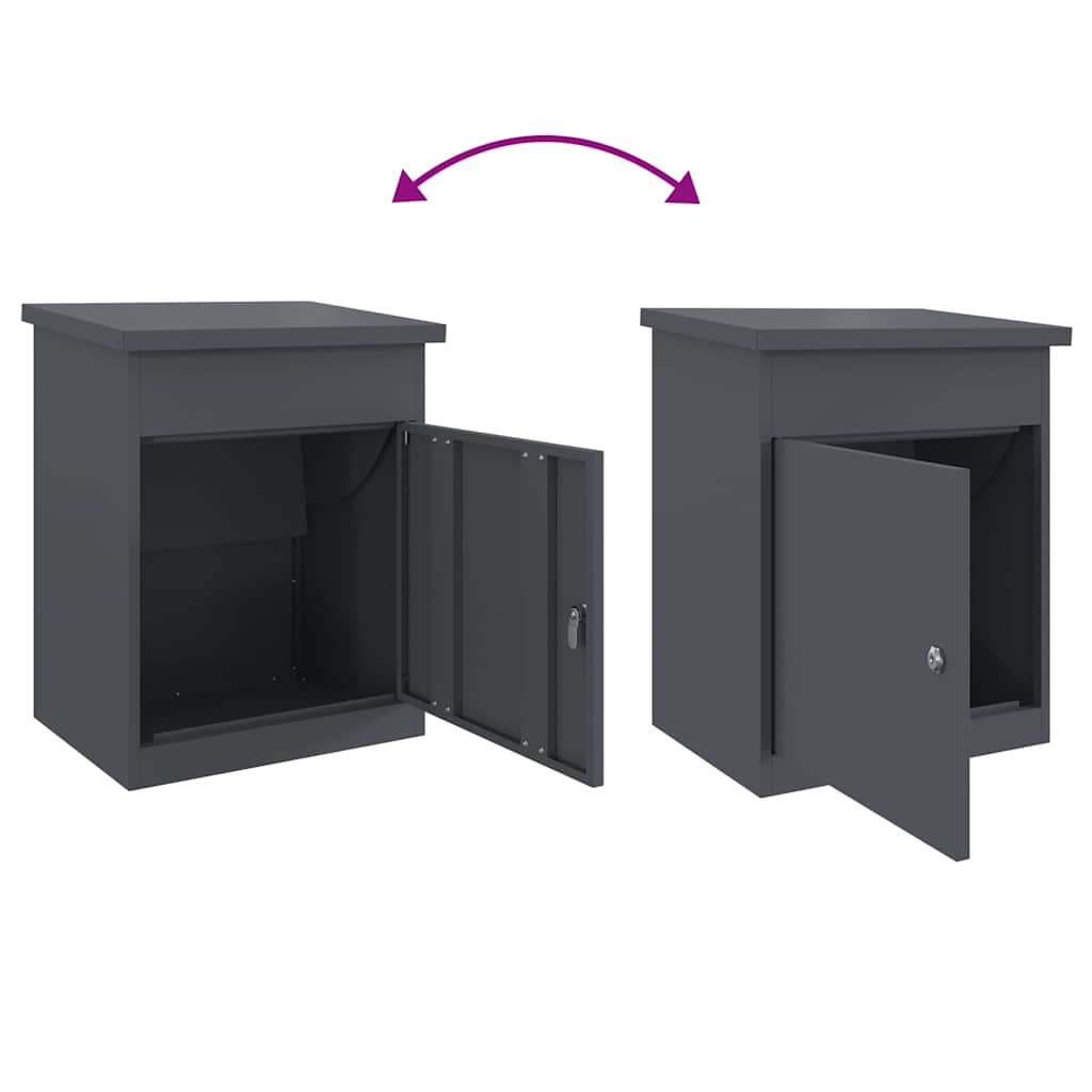 Paketdrop-Box Anthrazit 44 x 35 x 59 cm Stahl