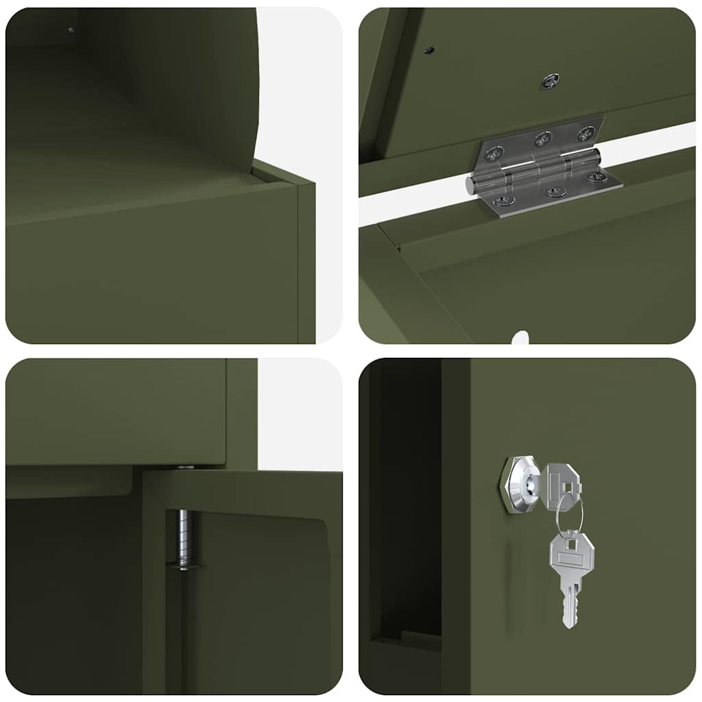 Paketdrop-Box Olivgrün 44 x 35 x 59 cm Stahl