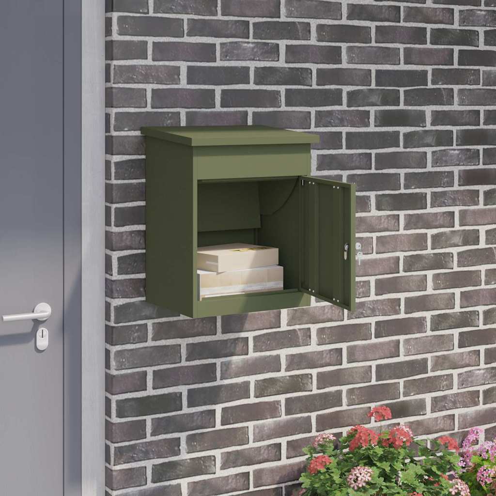 Paketdrop-Box Olivgrün 44 x 35 x 59 cm Stahl