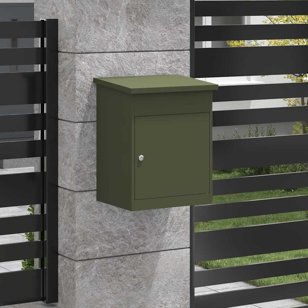 Paketdrop-Box Olivgrün 44 x 35 x 59 cm Stahl