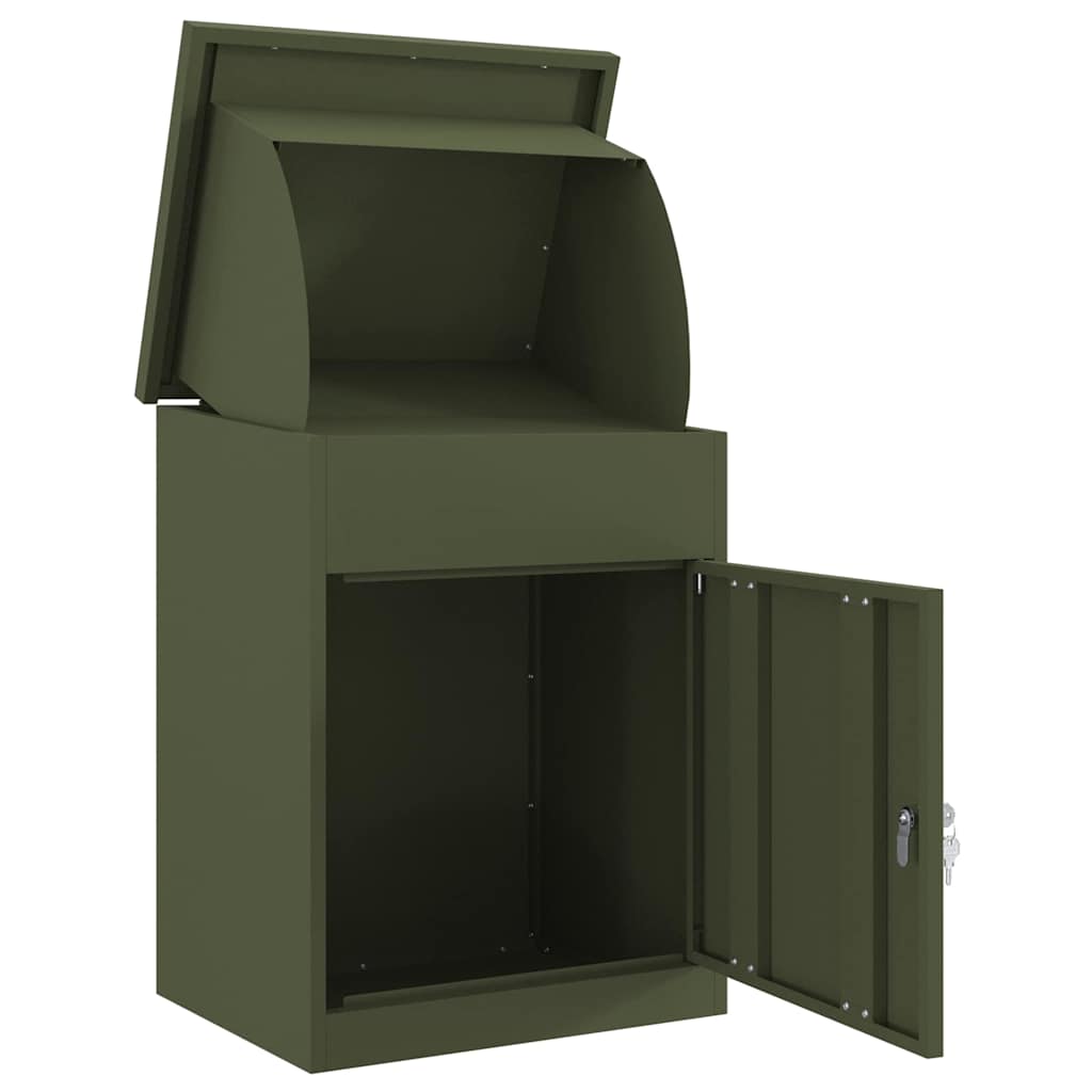Paketdrop-Box Olivgrün 44 x 35 x 59 cm Stahl