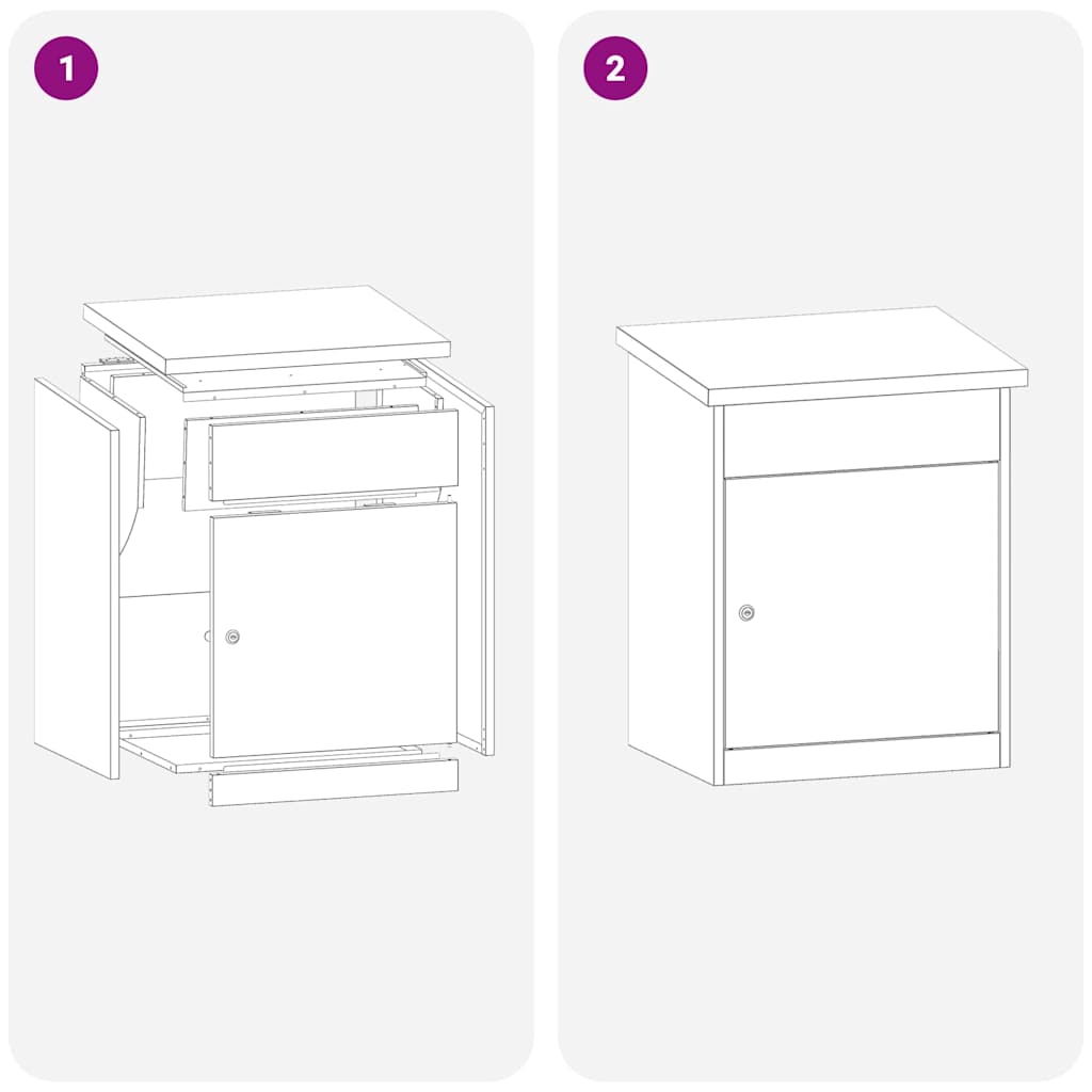 Paketdrop-Box Schwarz 44 x 35 x 59 cm Edelstahl