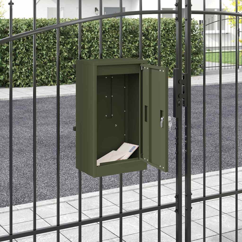 Briefkasten Olivgrün 30 x 23 x 55 cm Stahl