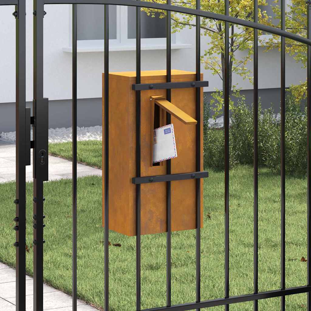 Briefkasten Rostig 30 x 23 x 55 cm Witterungsbeständiger Stahl