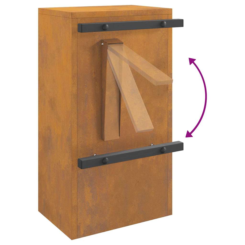 Briefkasten Rostig 30 x 23 x 55 cm Witterungsbeständiger Stahl